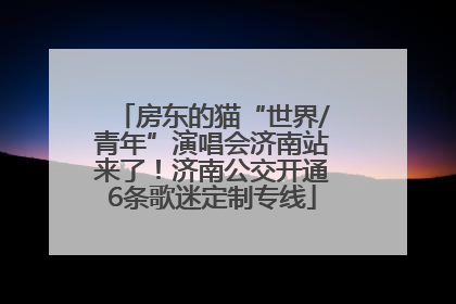 房东的猫“世界/青年”演唱会济南站来了！济南公交开通6条歌迷定制专线