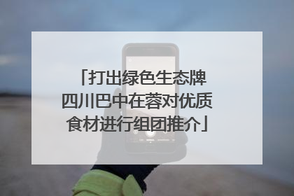 打出绿色生态牌 四川巴中在蓉对优质食材进行组团推介