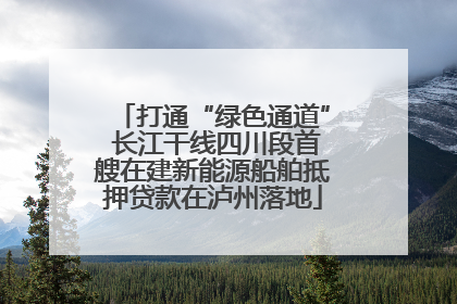 打通“绿色通道” 长江干线四川段首艘在建新能源船舶抵押贷款在泸州落地