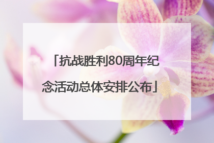 抗战胜利80周年纪念活动总体安排公布