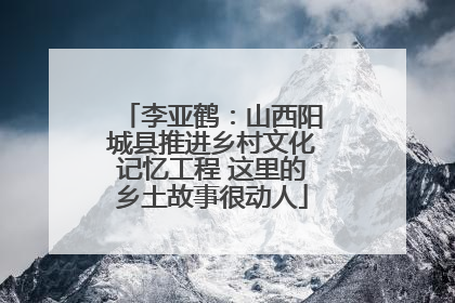 李亚鹤：山西阳城县推进乡村文化记忆工程 这里的乡土故事很动人