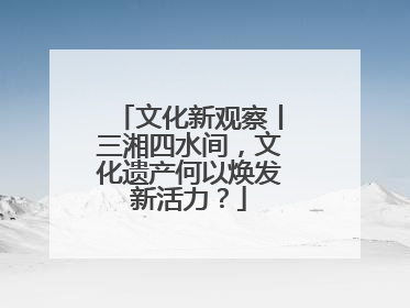 文化新观察丨三湘四水间，文化遗产何以焕发新活力？