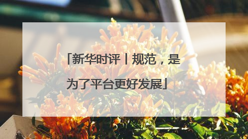 新华时评丨规范，是为了平台更好发展
