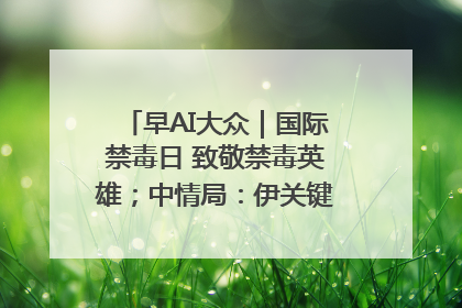 早AI大众｜国际禁毒日 致敬禁毒英雄；中情局：伊关键核设施被摧毁