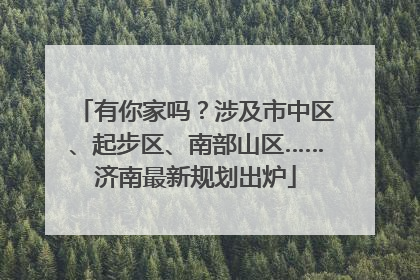 有你家吗？涉及市中区、起步区、南部山区……济南最新规划出炉