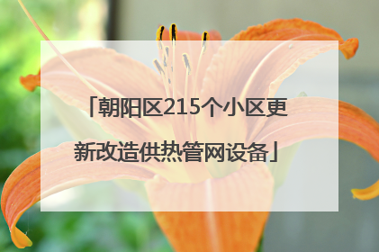 朝阳区215个小区更新改造供热管网设备