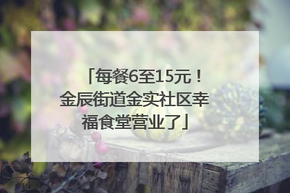 每餐6至15元！金辰街道金实社区幸福食堂营业了