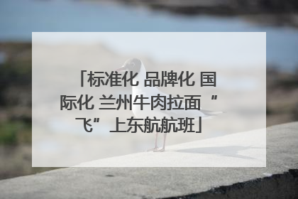 标准化 品牌化 国际化 兰州牛肉拉面“飞”上东航航班