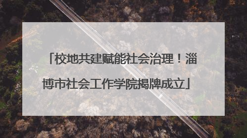 校地共建赋能社会治理！淄博市社会工作学院揭牌成立