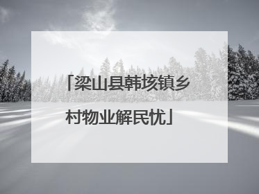 梁山县韩垓镇乡村物业解民忧