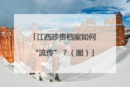 江西珍贵档案如何“流传”？（图）