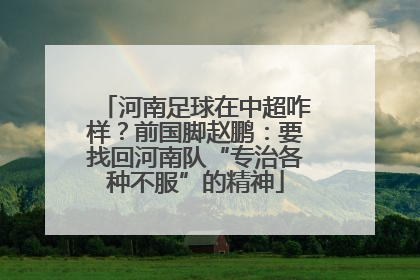 河南足球在中超咋样？前国脚赵鹏：要找回河南队“专治各种不服”的精神