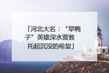 河北大名：“旱鸭子”英雄深水营救 托起沉没的希望