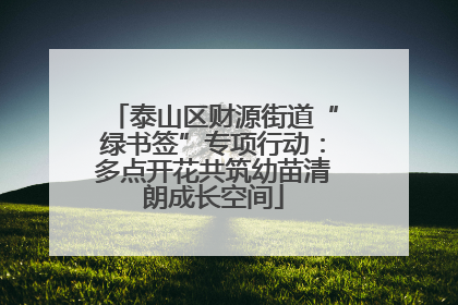 泰山区财源街道“绿书签”专项行动：多点开花共筑幼苗清朗成长空间