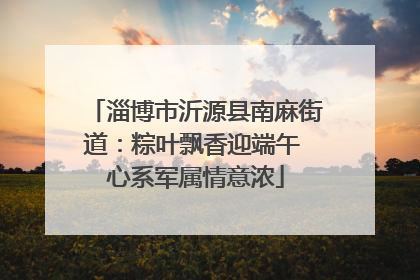 淄博市沂源县南麻街道：粽叶飘香迎端午 心系军属情意浓