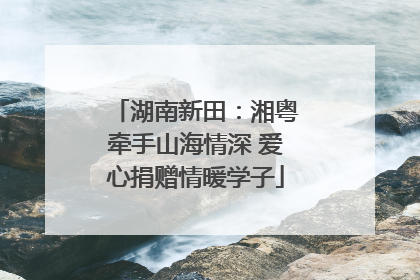 湖南新田：湘粤牵手山海情深 爱心捐赠情暖学子