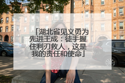 湖北省见义勇为先进王成：徒手握住利刃救人，这是我的责任和使命
