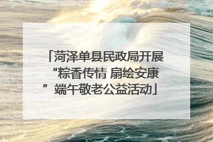 菏泽单县民政局开展“粽香传情 扇绘安康”端午敬老公益活动