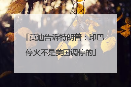 莫迪告诉特朗普：印巴停火不是美国调停的