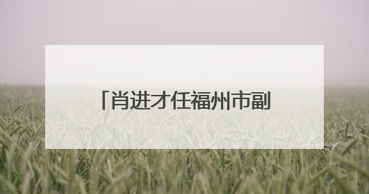 肖进才任福州市副市长、公安局局长