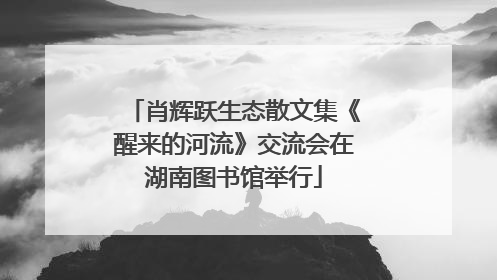 肖辉跃生态散文集《醒来的河流》交流会在湖南图书馆举行