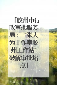 胶州市行政审批服务局：“张大为工作室胶州工作站”破解审批堵点