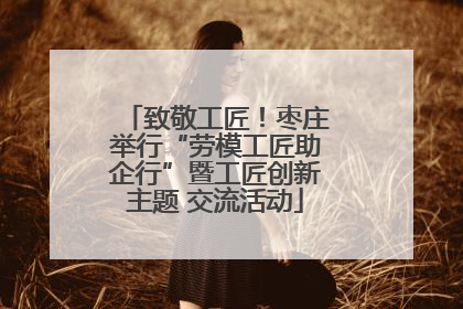 致敬工匠！枣庄举行“劳模工匠助企行”暨工匠创新主题 交流活动
