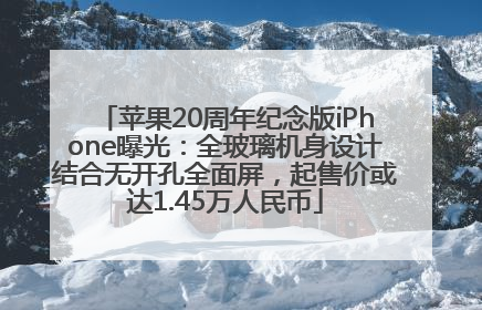 苹果20周年纪念版iPhone曝光：全玻璃机身设计结合无开孔全面屏，起售价或达1.45万人民币