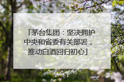 茅台集团：坚决拥护中央和省委有关部署，推动白酒回归初心