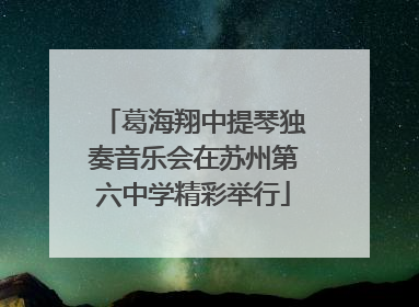 葛海翔中提琴独奏音乐会在苏州第六中学精彩举行