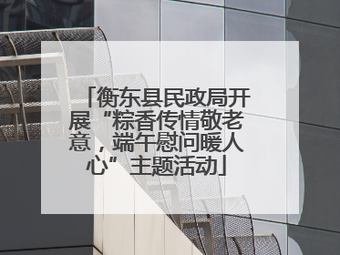 衡东县民政局开展“粽香传情敬老意，端午慰问暖人心”主题活动