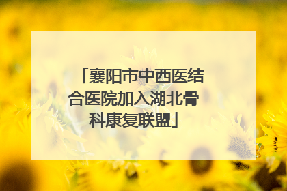 襄阳市中西医结合医院加入湖北骨科康复联盟