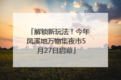 解锁新玩法！今年凤溪地万物集夜市5月27日启幕