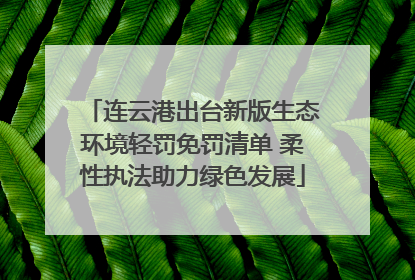 连云港出台新版生态环境轻罚免罚清单 柔性执法助力绿色发展