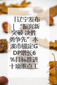 辽宁发布｜“振兴新突破 决胜勇争先”本溪市锚定GDP增长6%目标推进十项重点工作
