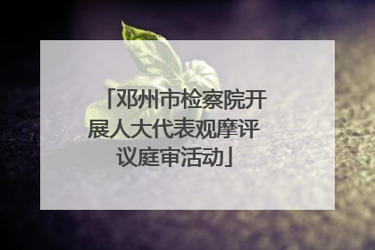邓州市检察院开展人大代表观摩评议庭审活动