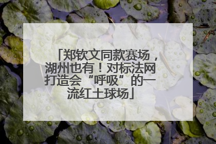 郑钦文同款赛场，湖州也有！对标法网打造会“呼吸”的一流红土球场