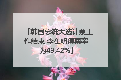 韩国总统大选计票工作结束 李在明得票率为49.42%