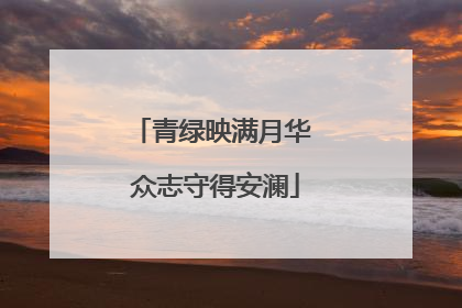 青绿映满月华 众志守得安澜