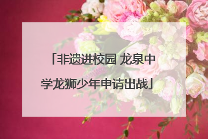 非遗进校园 龙泉中学龙狮少年申请出战