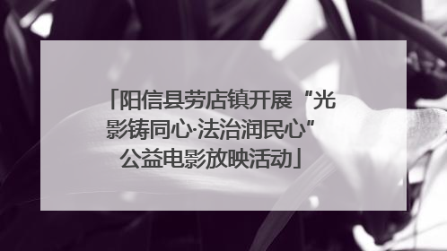 阳信县劳店镇开展“光影铸同心·法治润民心”公益电影放映活动