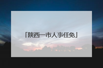 陕西一市人事任免