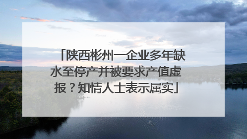 陕西彬州一企业多年缺水至停产并被要求产值虚报？知情人士表示属实