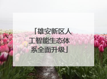 雄安新区人工智能生态体系全面升级