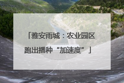 雅安雨城：农业园区跑出播种“加速度”