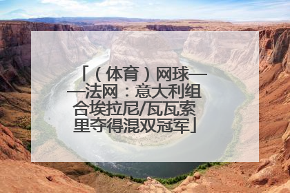 （体育）网球——法网：意大利组合埃拉尼/瓦瓦索里夺得混双冠军