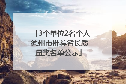 3个单位2名个人 德州市推荐省长质量奖名单公示