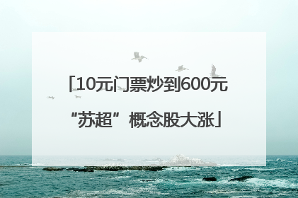 10元门票炒到600元 “苏超”概念股大涨
