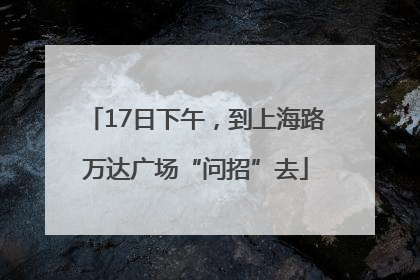 17日下午，到上海路万达广场“问招”去