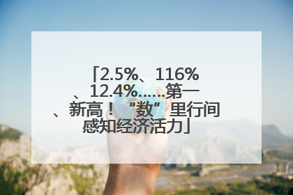 2.5%、116%、12.4%……第一、新高！“数”里行间感知经济活力